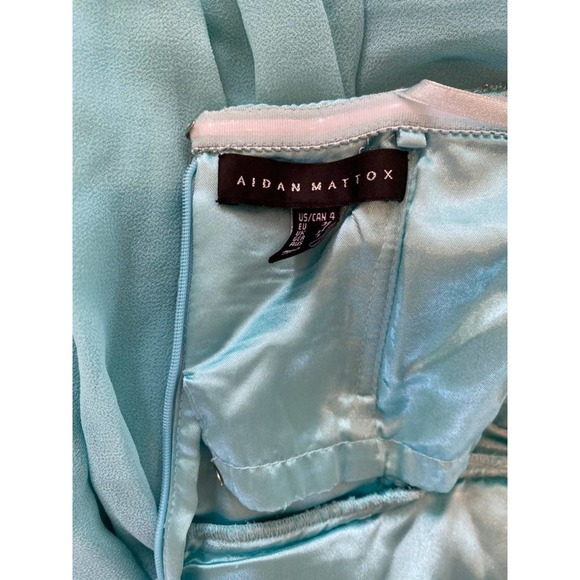 Aidan Mattox embellished aqua strapless poly maxi dress 4 - Picture 7 of 7